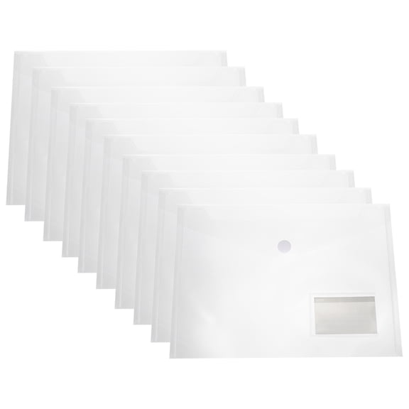Uxcell Plastic Envelopes Folder, 25Pcs A4 Letter Size with Label Pocket File Bag Clear