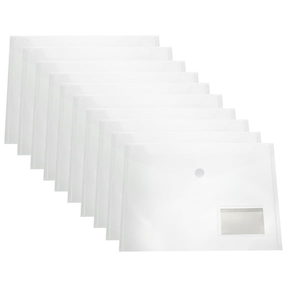Uxcell Plastic Envelopes Folder, 25Pcs A4 Letter Size with Label Pocket File Bag Clear
