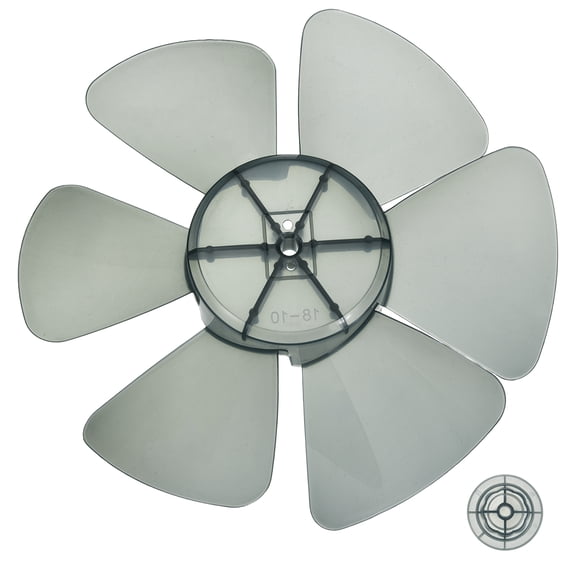 Uxcell Plastic Fan Blades Replacement (10 Inch, Black) 6 Leaves with Nut Cover - Universal Standing Fan Blades, Fits Desk/Table/Pedestal/Standing Models