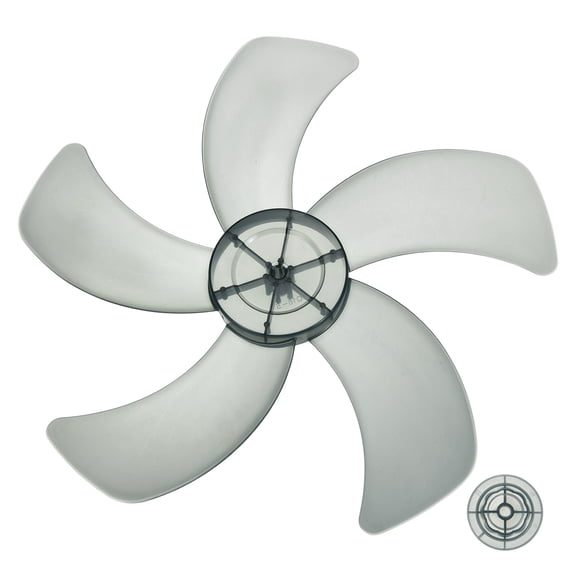 Uxcell Plastic Fan Blades Replacement (16 Inch, Black) 5 Leaves with Nut Cover - Universal Standing Fan Blades, Fits Desk/Table/Pedestal/Standing Models