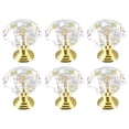 thumbnail image 1 of Uxcell Plastic Faux Crystal Cabinet Pull Knob Diamond Cutting Clear 6 Pack, 1 of 6