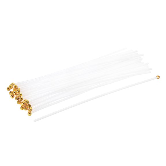 Uxcell Plastic Flag Flagpole Mini 400mm x 6mm for DIY Flag Party Events Celebration Pack of 36