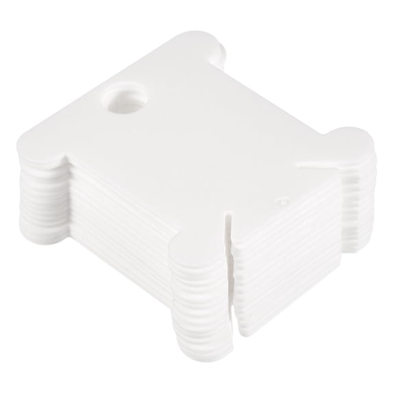 Uxcell Plastic Floss Bobbins Thread Cards Cross DIY Sewing, White 100 Pack