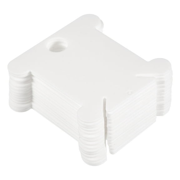 Uxcell Plastic Floss Bobbins Thread Cards Cross DIY Sewing, White 100 Pack