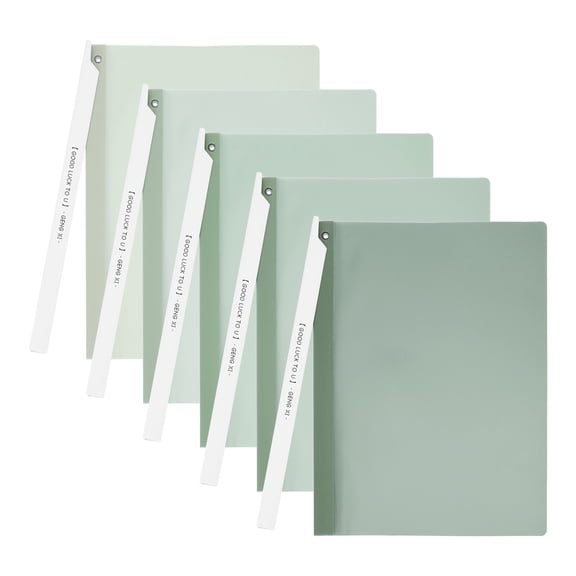 Uxcell Plastic Folders with Full-Edge Swing Clip, 5 Pcs Presentation Folders, Green