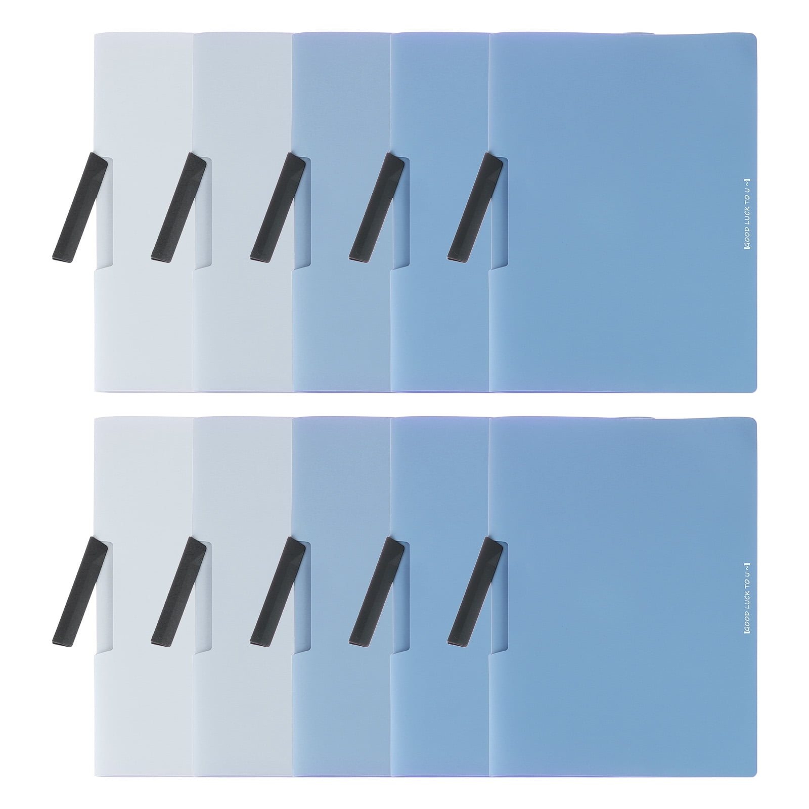 Uxcell Plastic Folders with Mid-Side Swing Clip, 10 Pcs Presentation Folders, Blue