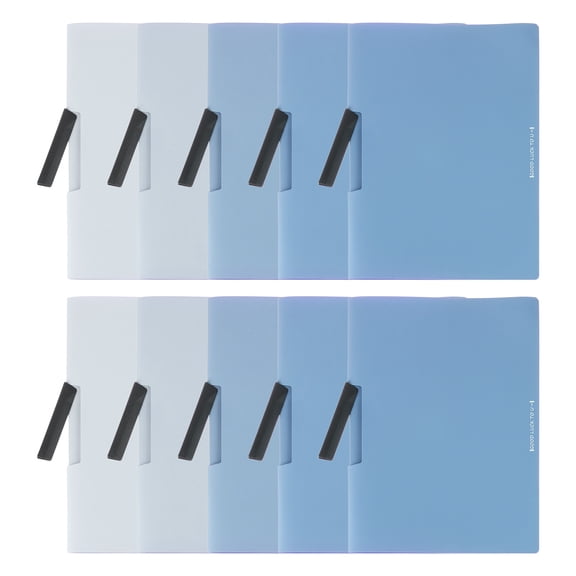 Uxcell Plastic Folders with Mid-Side Swing Clip, 10 Pcs Presentation Folders, Blue