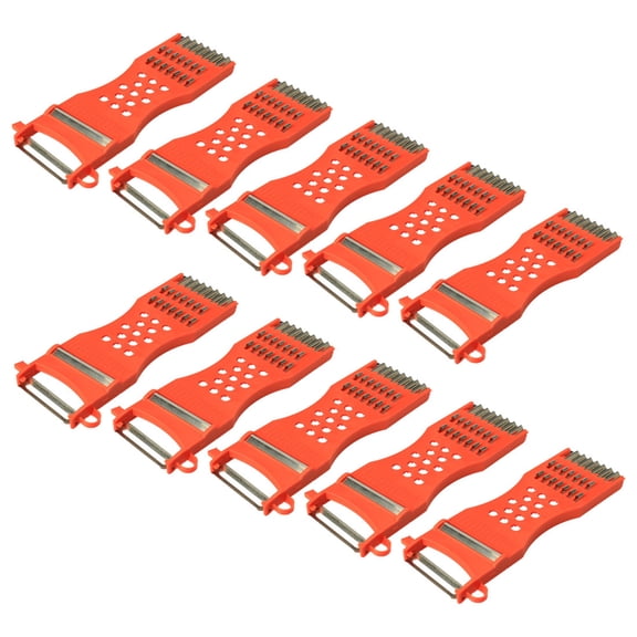 Uxcell Plastic Frame Vegetable Slicer Peeler Red Silver Tone 10pcs