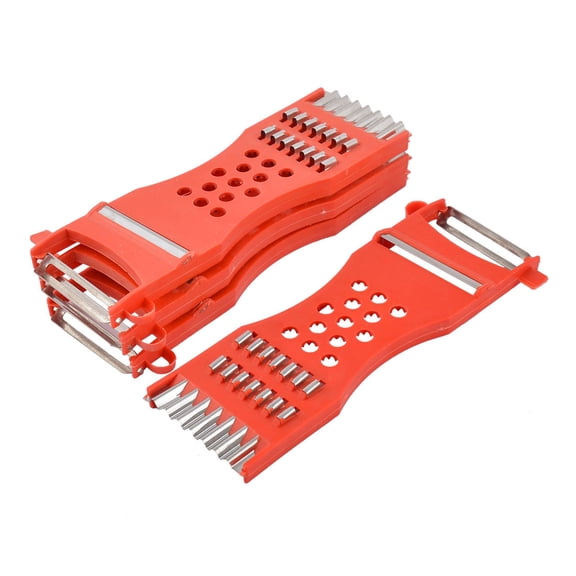 Uxcell Plastic Frame Vegetable Slicer Peeler Red Silver Tone 4pcs