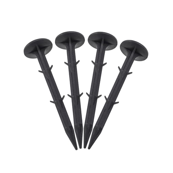 Uxcell Plastic Garden Stakes Anchors Landscape Ground Nail 160mm 6.3" Black 40 pcs