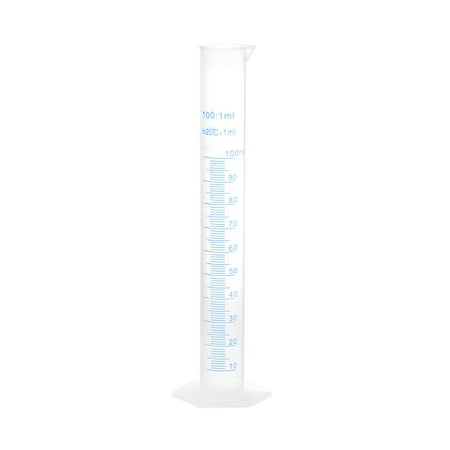 Uxcell Plastic Graduated Cylinder, 100ml Measuring Cylinder, 2-Sided Metric Marking, Clear Hex Base for Lab Home