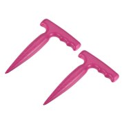 Uxcell Plastic Hand Dibber with Handle, Sturdy Hand Held Bulb Planter Rose Red 2 Pack