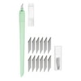 thumbnail image 1 of Uxcell Plastic Handle Art Craft Hobby Exacto Knife Set with 12 Pack Spare Blades Light Green, 1 of 6