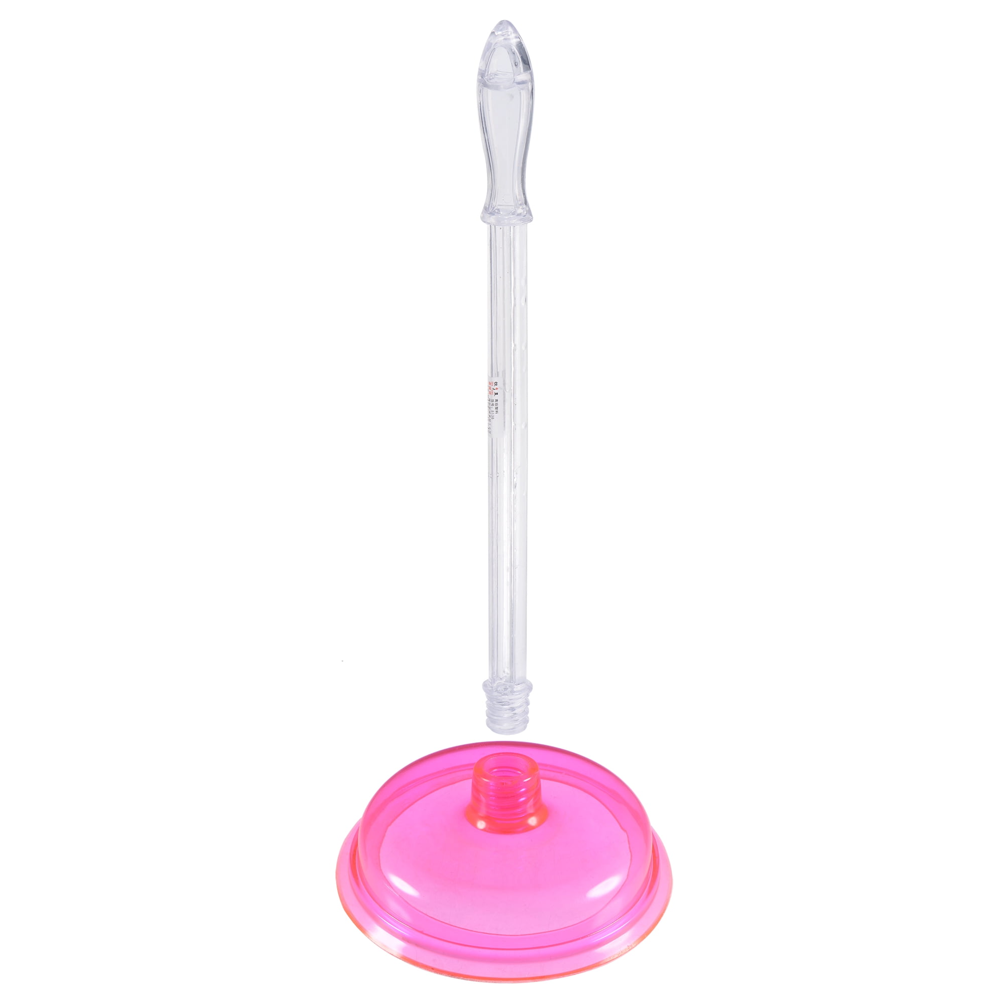 Uxcell Plastic Handle Rubber Suction Cup Toilet Plunger Pump Cleaning Tool Pink