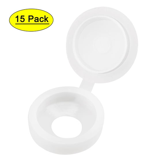 Uxcell Plastic Hinged Screw Cover Caps Hole Fold Snap Washers White