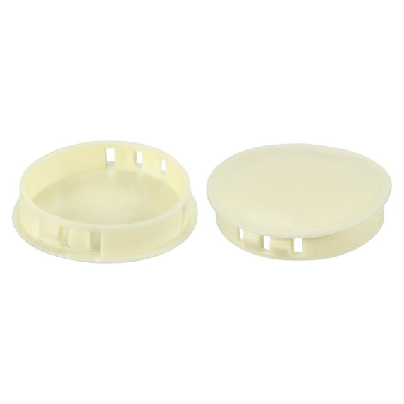 Uxcell Plastic Hole Plug, Flush Type Round Hole Plugs Cover Snap in Locking Hole Tube Beige 2"