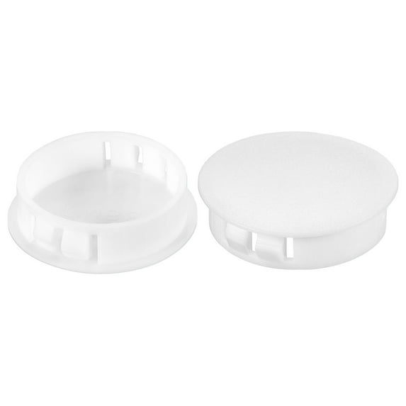Uxcell Plastic Hole Plug, Flush Type Round Hole Plugs Cover Snap in Locking Hole Tube White 1.5"