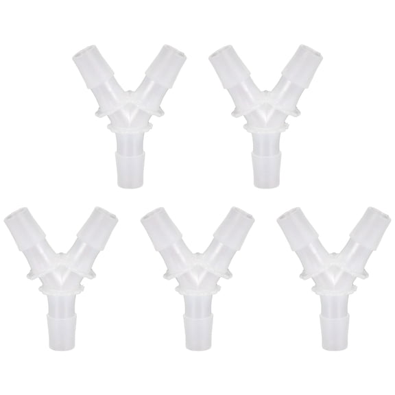 Uxcell Plastic Hose Barb Fitting, (5 Pcs, White), 1/2" ID Hose Equal Y Tee 3 Way Barbed Joint Splicer Mender Union Adapter Pipe Connector Suit for Water Line