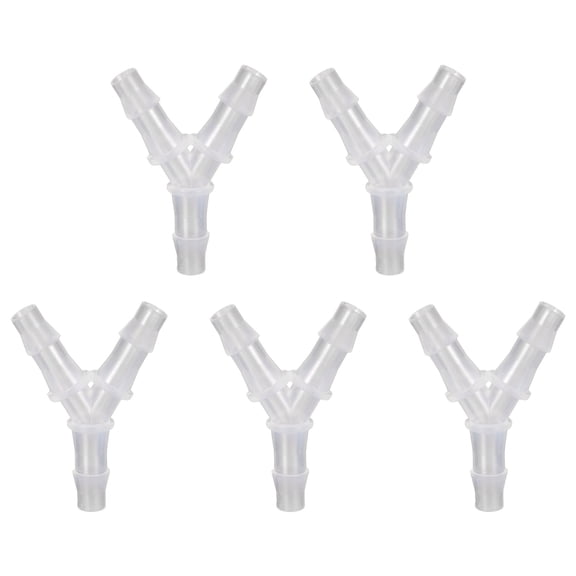 Uxcell Plastic Hose Barb Fitting, (5 Pcs, White), 1/4" ID Hose Equal Y Tee 3 Way Barbed Joint Splicer Mender Union Adapter Pipe Connector Suit for Water Line