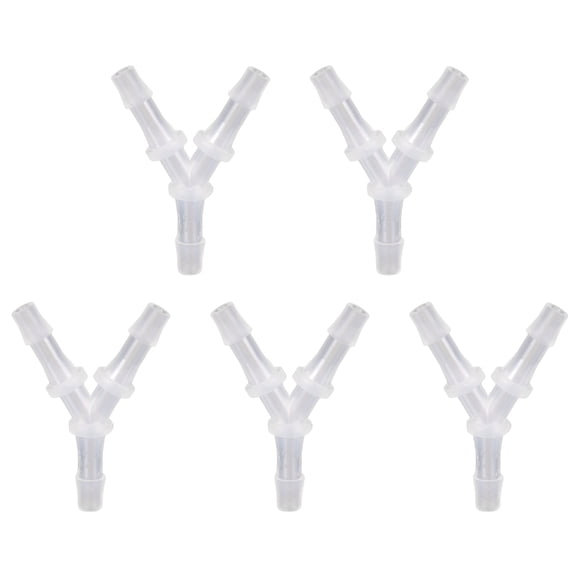 Uxcell Plastic Hose Barb Fitting, (5 Pcs, White), 3/16" ID Hose Equal Y Tee 3 Way Barbed Joint Splicer Mender Union Adapter Pipe Connector Suit for Water Line
