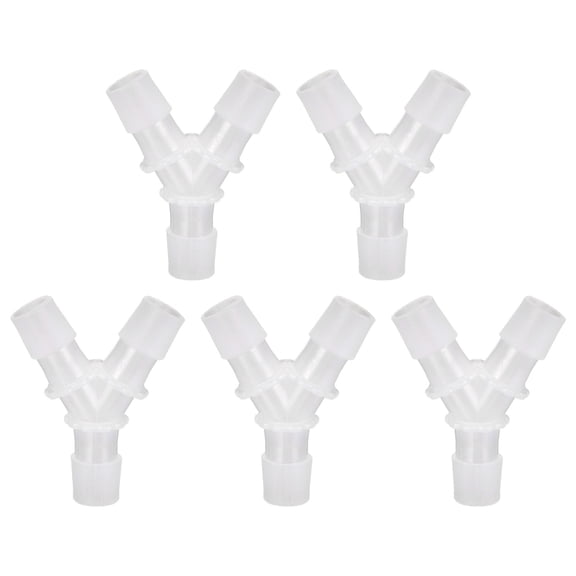 Uxcell Plastic Hose Barb Fitting, (5 Pcs, White), 5/8" ID Hose Equal Y Tee 3 Way Barbed Joint Splicer Mender Union Adapter Pipe Connector Suit for Water Line