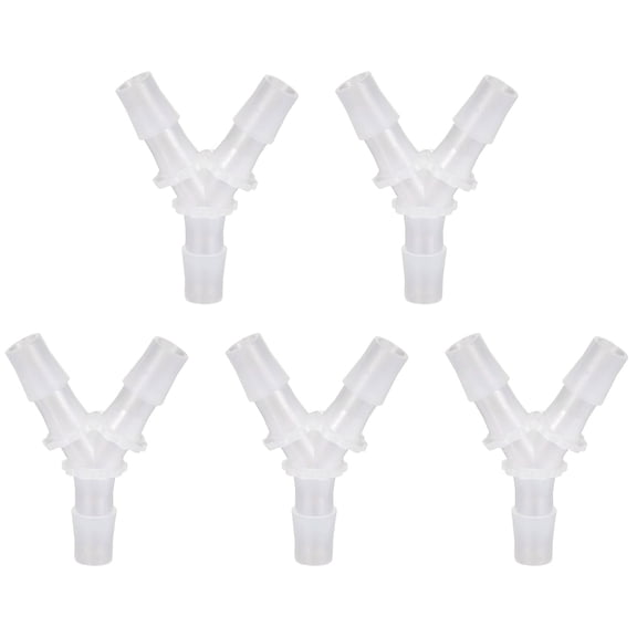 Uxcell Plastic Hose Barb Fitting, (5 Pcs, White), 7/16" ID Hose Equal Y Tee 3 Way Barbed Joint Splicer Mender Union Adapter Pipe Connector Suit for Water Line