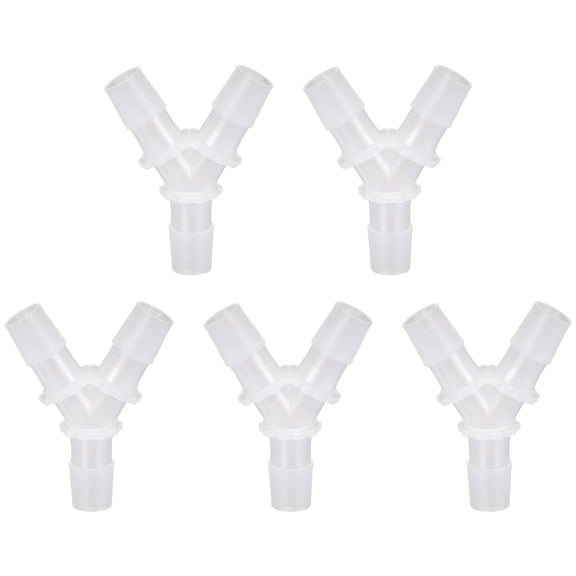 Uxcell Plastic Hose Barb Fitting, (5 Pcs, White), 9/16" ID Hose Equal Y Tee 3 Way Barbed Joint Splicer Mender Union Adapter Pipe Connector Suit for Water Line