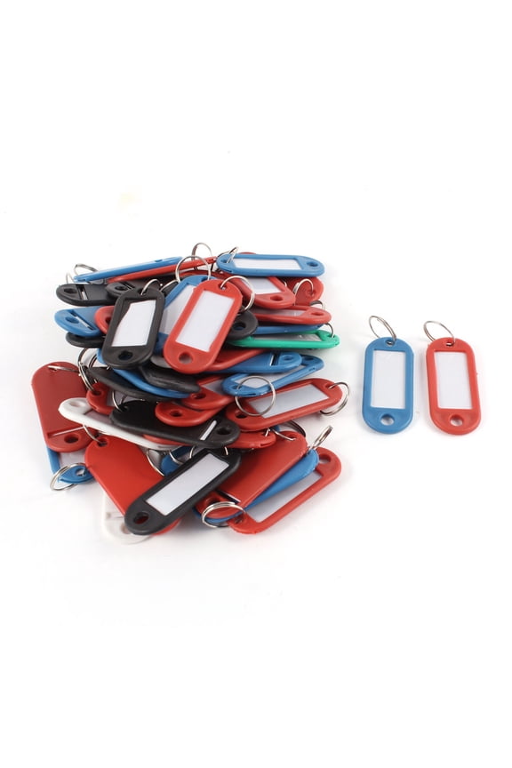 Plastic ID Card Keyring Name Tag Badge Clip Holder Office Stationery Assorted Color 50 Pcs