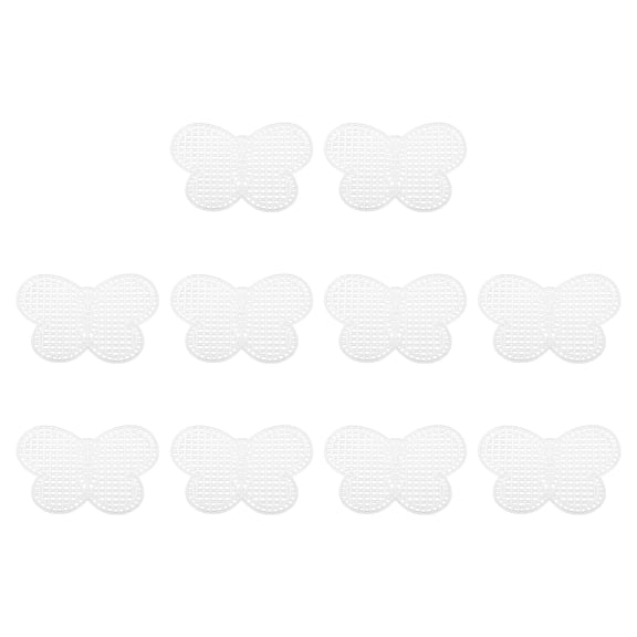 Uxcell Plastic Mesh Canvas Sheets,10Pcs 3.15" Cross Needlework Blank Yarn Crafting, Butterfly Shape