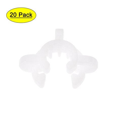 Uxcell Plastic Mounting Clamp Lab Joint Clip for 10/18 or 10/30 Glass Taper Joints White 20 Pack