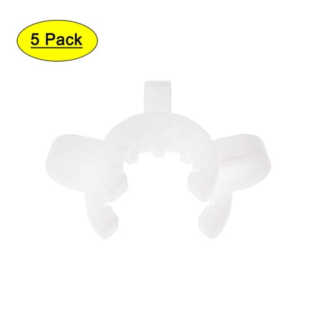 Uxcell Plastic Mounting Clamp Lab Joint Clip for 14/20 or 14/35 Glass Taper Joints White 5 Pack