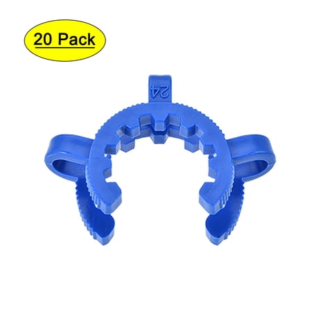 Uxcell Plastic Mounting Clamp Lab Joint Clip for 24/25 or 24/40 Glass Taper Joints Blue 20 Pack