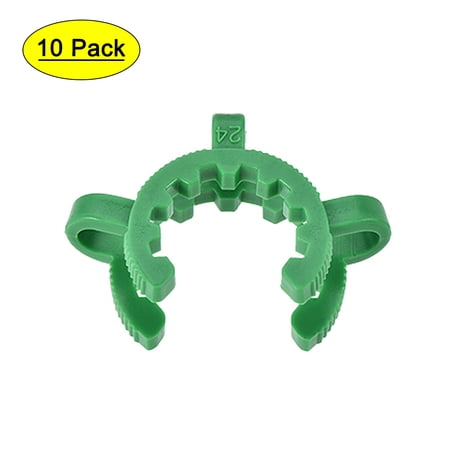Uxcell Plastic Mounting Clamp Lab Joint Clip for 24/25 or 24/40 Glass Taper Joints Green 10 Pack