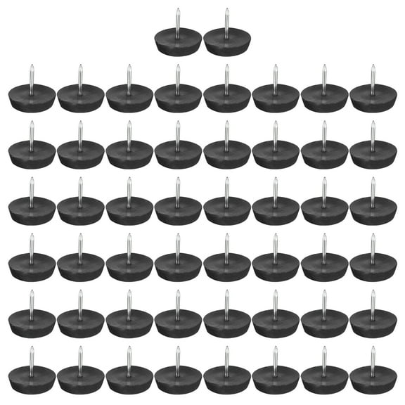 Uxcell Plastic Nail-On Furniture Glides 50Pcs 17mm Dia Table Chair Sofa Leg Floor Protectors Black