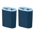 thumbnail image 1 of Uxcell Plastic Pen Holder Pencil Cup Storage Box Desktop Organizer, Blue 2 Pack, 1 of 5