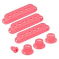 thumbnail image 1 of Uxcell Plastic Pick Up Cover Single Coil Cover Switch Tip 1 Volume and 2 Tone Knobs Pink for Guitar, 1 of 5