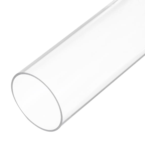 Uxcell Plastic Pipe Rigid Polycarbonate Round Tube Clear 1 5/8"(41.6mm) ID 1.7"(43mm) OD 6"(150mm) for Lighting, Models, Water Plumbing