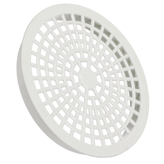 Uxcell Plastic Pipe Termination Cap (5" 150mm, White) - Plastic Round Integral Mesh Screen Duct Cover Furnace Roof Vent Cap, Fits End of Pipe Ventilation Drain System