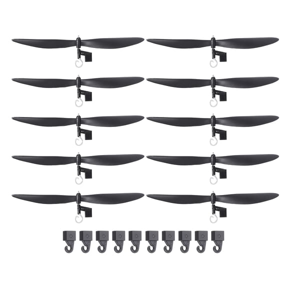 Uxcell Plastic Propeller, Propeller Props Blade with Hooks Helicopter Kit 6" Fold Resistant for STEM Activities Powered Airplanes DIY Science(Black, Pack of 10)