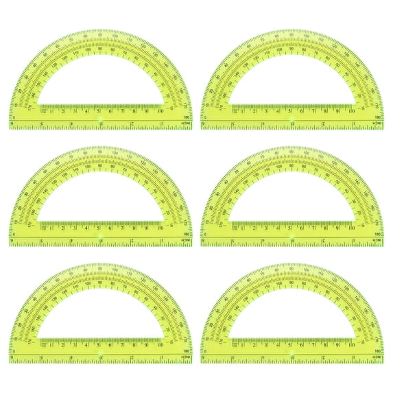 8 Inch Protractor Uxcell Plastic Protractor, 6 Pack Protractors 6 Inch 180 Degrees Clear ...