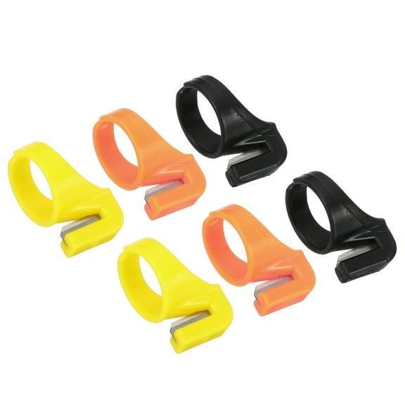Uxcell Plastic Quilting Sewing Thread Cutter Ring, Yarn Cutter Ring, 3Color 6Pcs