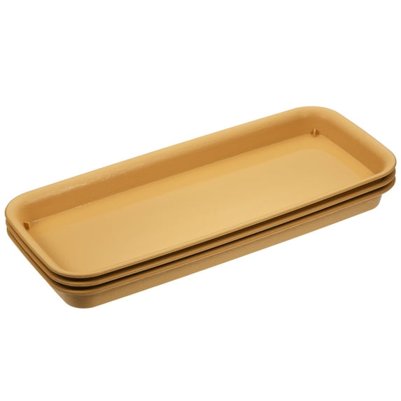 Uxcell Plastic Rectangular Flower Drip Tray 3pcs Terracotta 14.17x5.31”