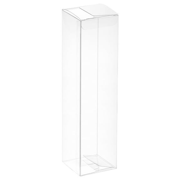 Uxcell Plastic Retail Boxes 50x50x200mm with Protective Film Clear for Candy 20 Pack