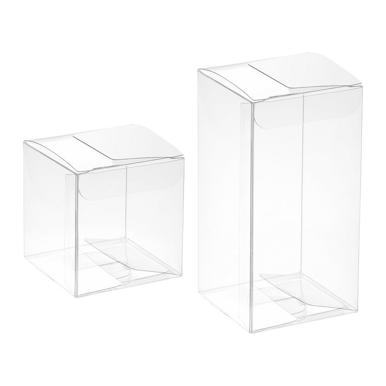 Uxcell Plastic Retail Boxes 5x5x5cm 5x5x10cm Protective Film Clear for Candy 20 in 1 10 Pack of Each