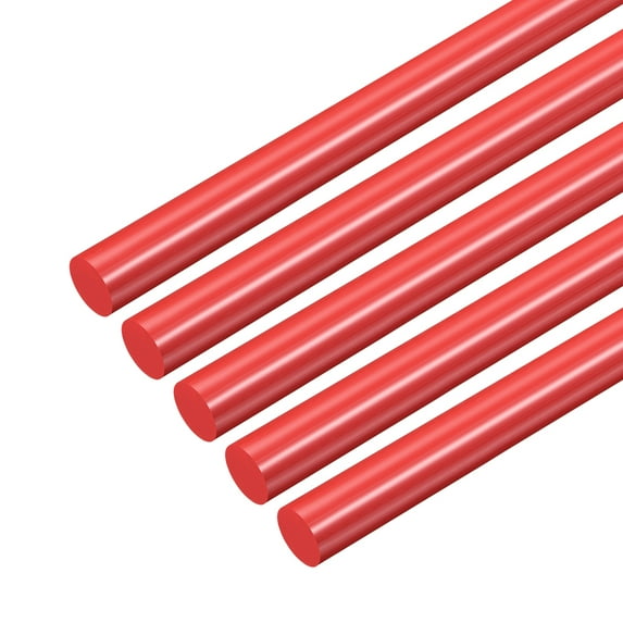 Uxcell Plastic Rods ABS Styrene Round Stick Round Solid Bar DIY Model for DIY Toys Building Making Architectural Model Making Red 1" x 12"