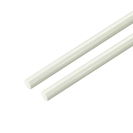 Uxcell Plastic Round Rod1/4" Dia 20" LengthWhite FRP Fiberglass Round Rod Engineering Plastic Bar 2Pcs