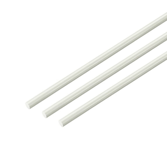 Uxcell Plastic Round Rod1/8" Dia 20" LengthWhite FRP Fiberglass Round Rod Engineering Plastic Bar 3Pcs