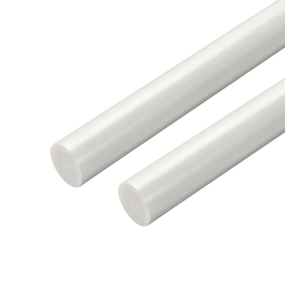 Uxcell Plastic Round Rod5/8" Dia 20" LengthWhite FRP Fiberglass Round Rod Engineering Plastic Bar 2Pcs