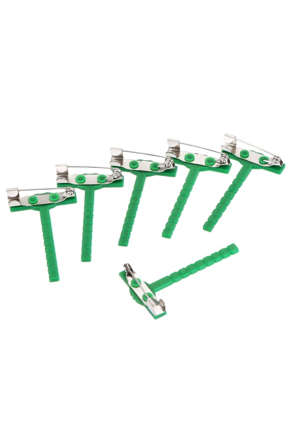 Plastic Safety Pins Corsage Buttonhole 25mm Width for DIY Wedding Flower Bridegroom Brooch, Green Pack of 50