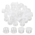 thumbnail image 1 of Uxcell Plastic Screws Hole Plugs, 99 Pcs 1/2"(14mm) Round Plastic Hole Caps Snap Desk Grommet Buckle Knockout Locking Covers Furniture Insert End Cap for Kitchen Cabinet, White, 1 of 6
